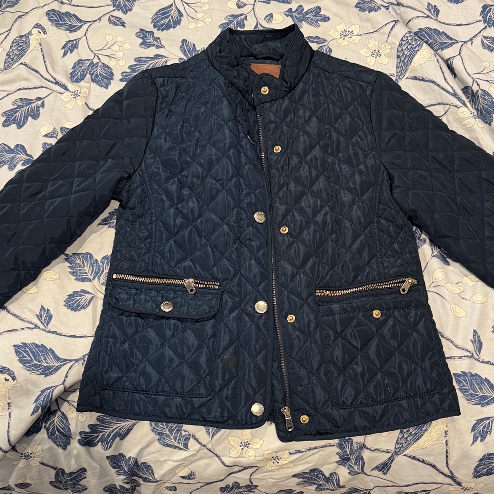 Zara Navy Quilted Girls  Jacket
